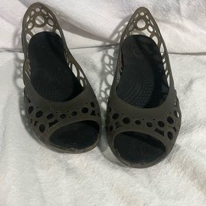 Crocs Black Pep Toe Jelly Shoe